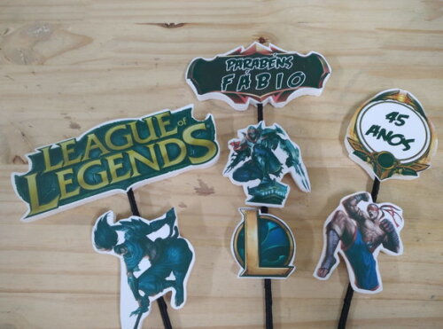 League Of Legends Topo de Bolo Personalizado Pronta Entrega