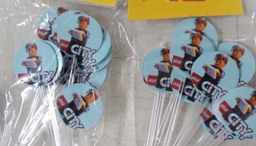 Lego City Topper para Docinhos Pronta Entrega 36 Unidades
