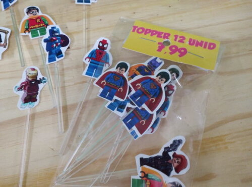 Lego Heróis Topper para Docinhos 36 Unidades Pronta Entrega
