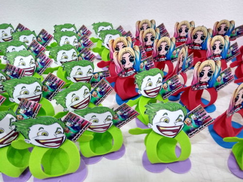 Lembrancinha Arlequina e Coringa Babys Personalizadas