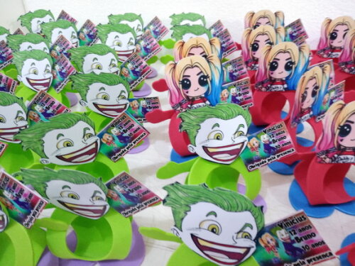 Lembrancinha Arlequina e Coringa Babys Personalizadas