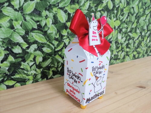 Lembrancinha Bentô Flork Caixa Milk Personalizada