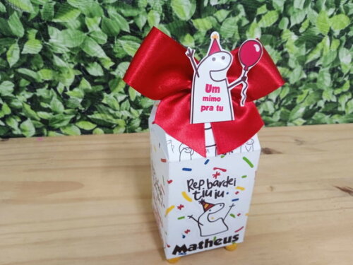 Lembrancinha Bentô Flork Caixa Milk Personalizada