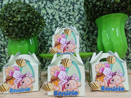 Lembrancinha Caixa Maleta Luxo Pooh Personalizada