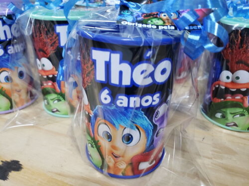 Lembrancinha Divertidamente Cofrinho Personalizado Embalado