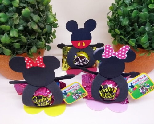 Lembrancinha Mickey e Minie Porta Bombom