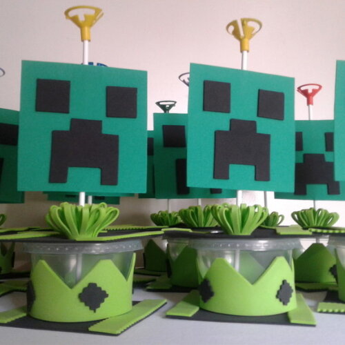 Lembrancinha Minecraft Centro de Mesa