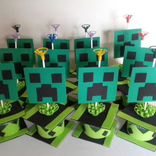Lembrancinha Minecraft Centro de Mesa