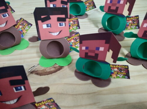 Lembrancinha Minecraft Porta Bombom