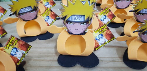 Lembrancinha Naruto Porta Bombom com Tag Personalizada