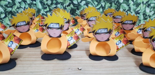 Lembrancinha Naruto Porta Bombom com Tag Personalizada