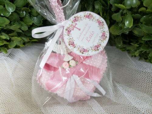 Lembrancinha Sachê Perfumado Coração Rosa