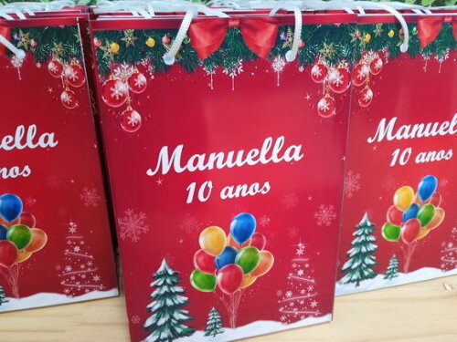Lembrancinha Sacola Natal Pronta Entrega