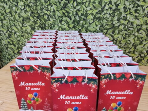 Lembrancinha Sacola Natal Pronta Entrega