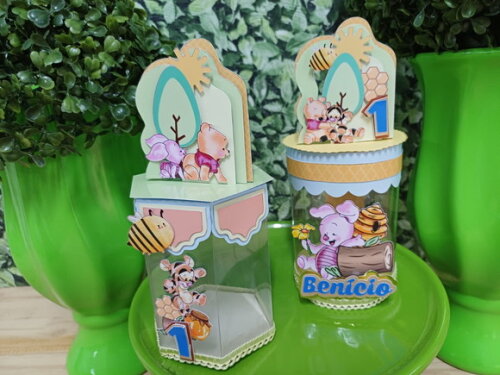 Lembrancinhas Caixas Acetato Luxo Pooh Personalizadas
