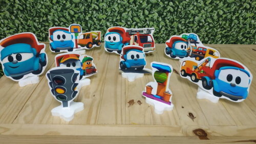 Léo o Caminhão Kit de Mesa Displays 9 Peças Pronta Entrega
