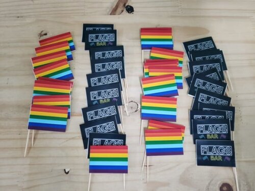 Lgbt Bandeirinhas 50 Unidades Frente e Verso (com Sua Marca)