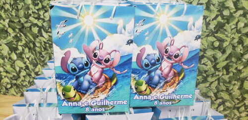 Lilo e Stitch Sacola Personalizada Pronta Entrega Tam Médio