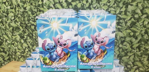 Lilo e Stitch Sacola Personalizada Pronta Entrega Tam Médio