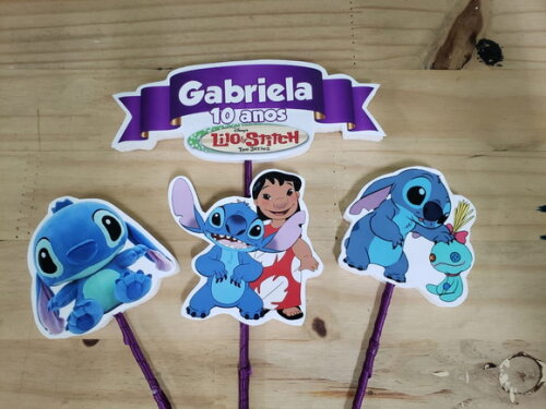 Lilo e Stitch Topo de Bolo Personalizado Pronta Entrega