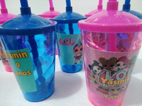 Lol Surprise Copos Canudos Personalizados 10 Unidades P Entr