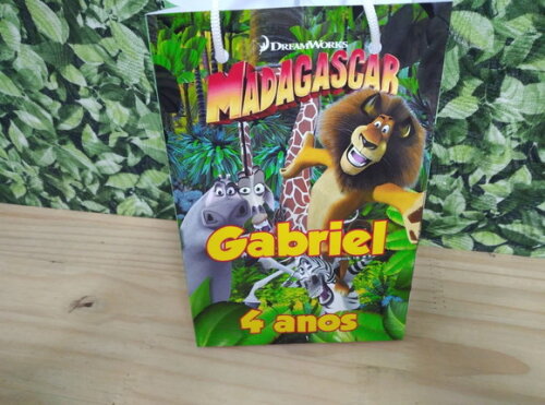 Madagascar Sacola Personalizada Pronta Entrega