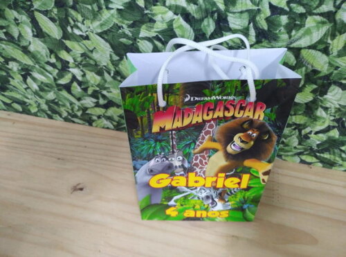Madagascar Sacola Personalizada Pronta Entrega