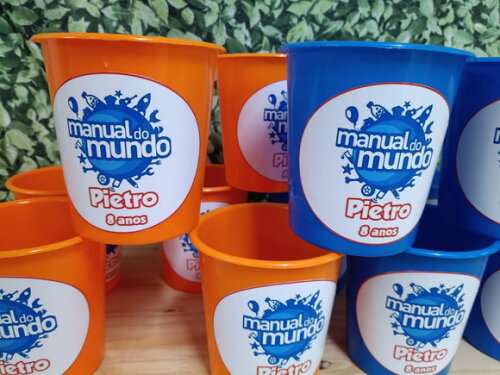 Manual do Mundo Baldinhos Personalizados Pronta Entrega