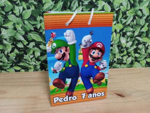 Mario Bros Sacola Personalizada Pronta Entrega
