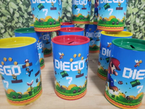 Mario Bross Cofrinhos Personalizados Pronta Entrega
