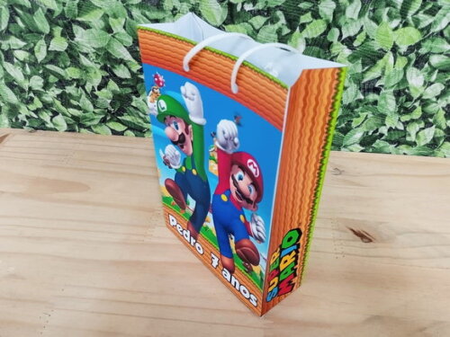 Mario Bros Sacola Personalizada Pronta Entrega