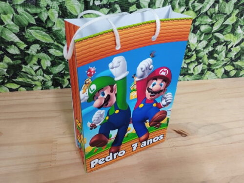 Mario Bros Sacola Personalizada Pronta Entrega