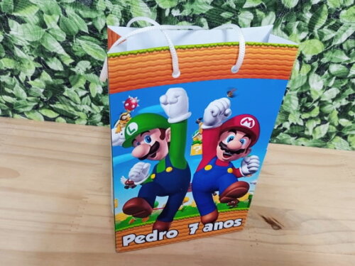Mario Bros Sacola Personalizada Pronta Entrega