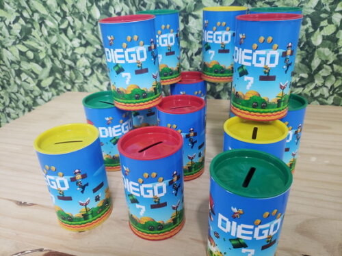Mario Bross Cofrinhos Personalizados Pronta Entrega