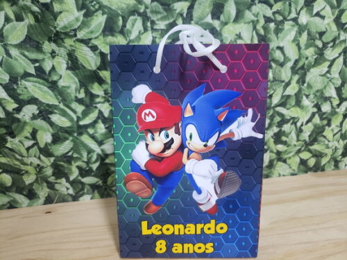 Mario Vs Sonic Sacola Personalizada Pronta Entrega