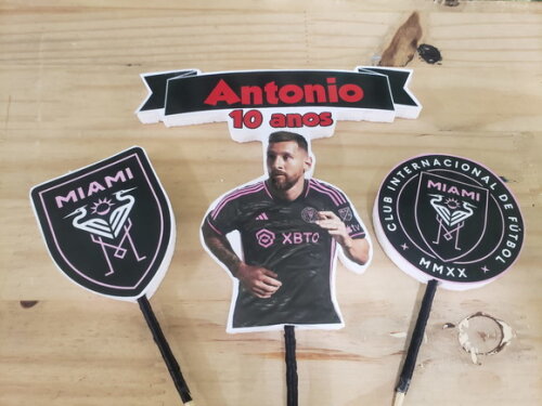 Messi Topo de Bolo Personalizado Pronta Entrega