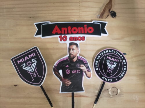 Messi Topo de Bolo Personalizado Pronta Entrega