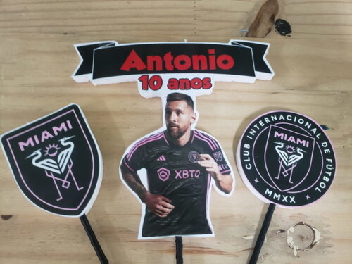 Messi Topo de Bolo Personalizado Pronta Entrega