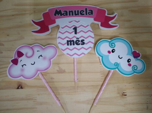 Mêsversário Topo de Bolo Personalizado Pronta Entrega