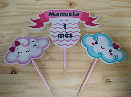 Mêsversário Topo de Bolo Personalizado Pronta Entrega