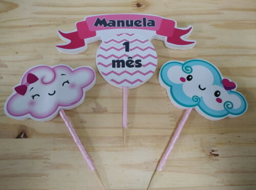 Mêsversário Topo de Bolo Personalizado Pronta Entrega