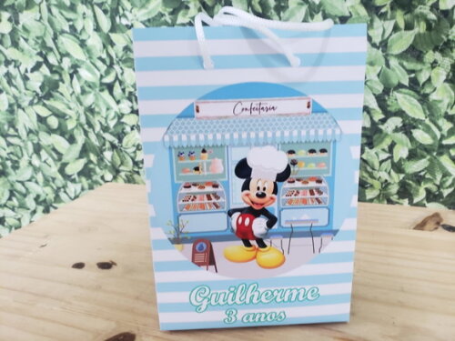 Mickey Confeiteiro Sacola Personalizada Pronta Entrega