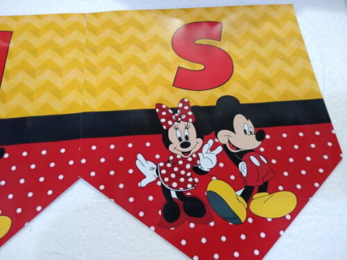 Mickey e Minie Varal Personalizado Parabens Mais Nome
