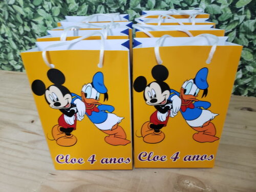Mickey e Pato Donald Sacola Personalizada Pronta Entrega