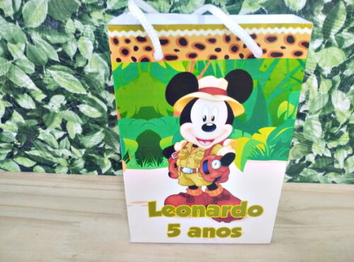 Mickey Safari Sacola Personalizada Pronta Entrega