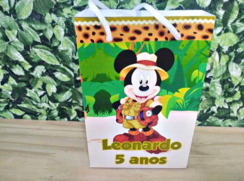 Mickey Safari Sacola Personalizada Pronta Entrega