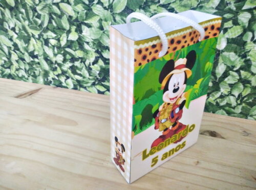 Mickey Safari Sacola Personalizada Pronta Entrega
