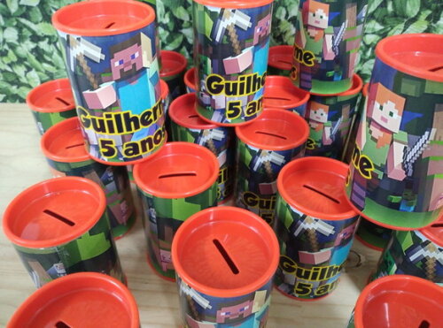 Minecraft Cofrinho Personalizado Pronta Entrega