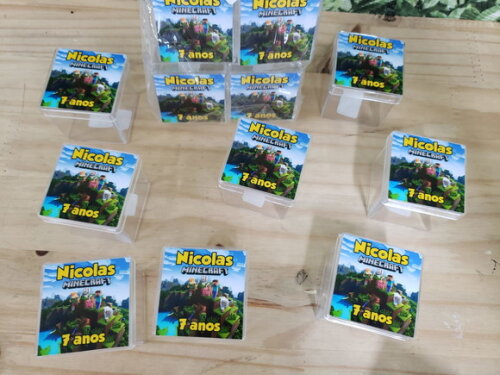 Minecraft Caixa Acrílica 5x5 cm Personalizada Pronta Entrega