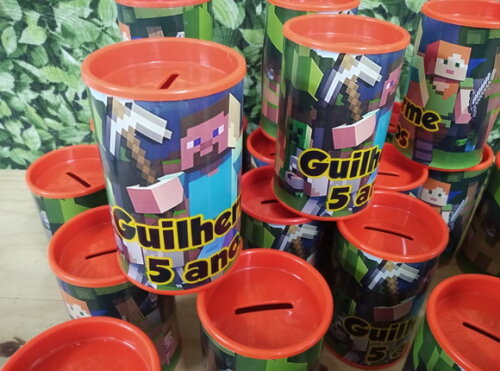 Minecraft Cofrinho Personalizado Pronta Entrega
